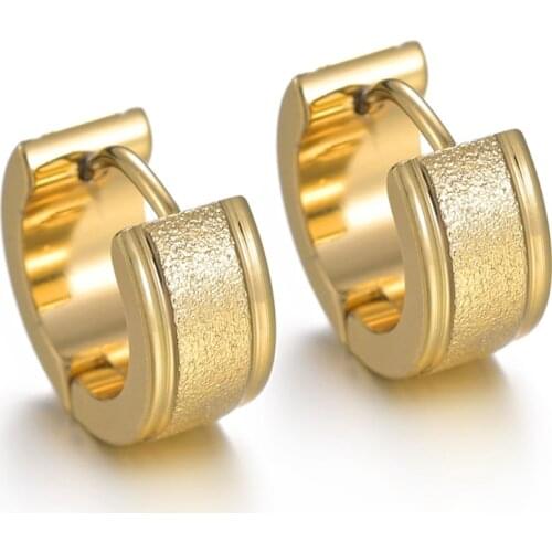 Hot Sale Stainless Steel Earrings Geoemetric Women Men Rock Hiphop Gold Color Round Stud Earring Fashion Jewelry Gifts Wholesale