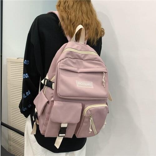 Fashion Backpack New Casual Women Backpack Solid Color School Bag For Teenagers Girls Student School Backpack Mochilas Rucksacks