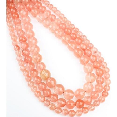 4-10mm Natural Semi-precious watermelon red stone loose bead Beadwork Bracelet Necklace Chain DIY Jewelry Making Accessories B64