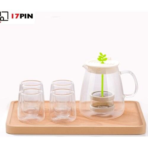 17PIN teacup set tea separation cup with combination Nordic household living room water cup high temperature glass pot