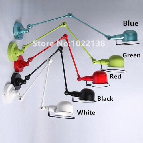 RH loft e14 wall lamp mechanical arm france Jielde wall lamp reminisced retractable double vintage,folding rod- With Switch