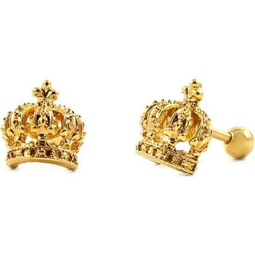 New Style Gold Steel Black Crown Earring 30Pcs/lot Sexy Earrings For Women Earings Fashion Jewelry Free Shipping DH322