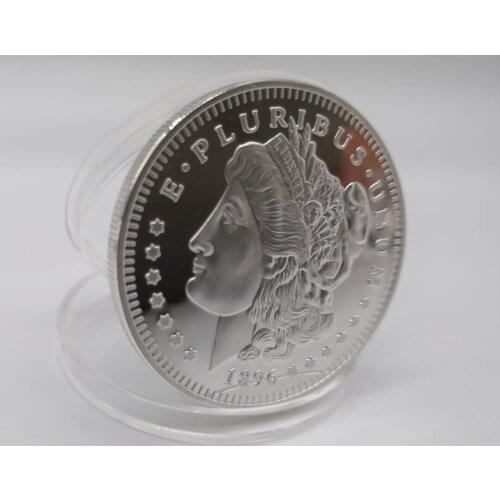 USA Commemorative Coins 1896 Statue of Liberty E PLURIBUS UNUM Silver Replica Challenge Collectible Souvenir Gifts