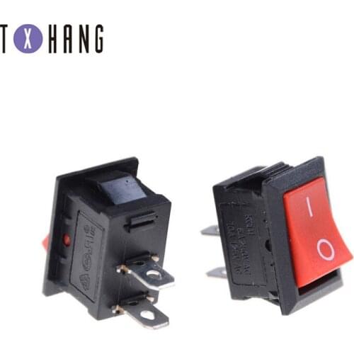 Five 2-pin rocker switches ON-OFF electrical equipment with light power switch 16A 250VAC / 20A 125VAC diy electronics