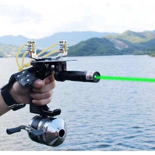 Slingshot Professional Hunting Accessories Fishing Outdoor Shooting Multifunction Powerful Catapult Laser Aim Protective Gloves