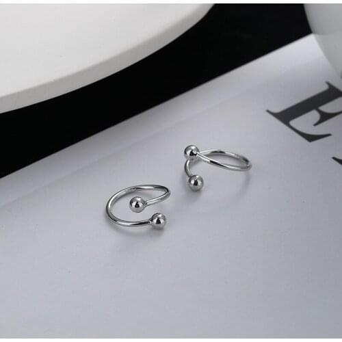 Clip Earrings Round Bead For Women Men Korean Hip-hop Punk Style Fashion New Trendy Hot Sale Couple Girl Gift Jewelry BOYULIGE