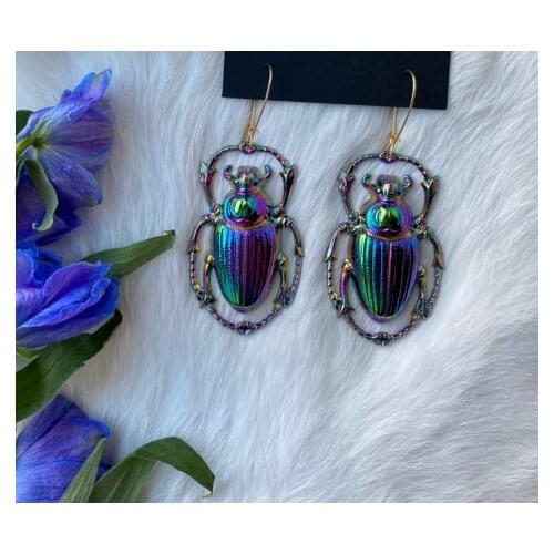 Scarab Earrings Beetle Earrings Insect Earrings Scarab Jewelry Beetle Jewelry Insect Jewelry Dangle Earrings Drop Earrings