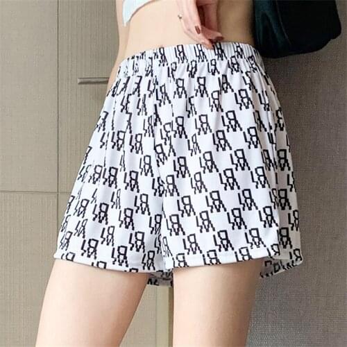 Letter Print Shorts Women Thin Korean Fashion High Waist Shorts Summer Slim Bottoms Cute Girly Pantalones Homewear