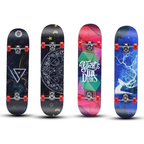 Two Bare Feet Double Kick Complete Skateboard Cruiser for Teens Beginners Kids Colorful Skating Proffesiona