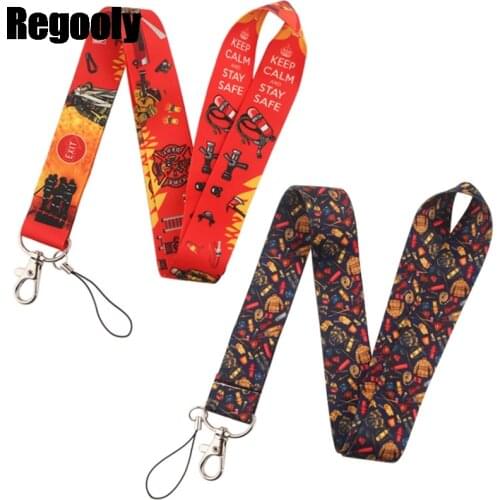 Brave and Lovely Fireman Lanyards Cool Neck Strap webbings ribbons Phone Keys ID Card Holder Lanyard For Keys DIY Hang Ropes