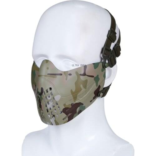 Tactical Airsoft Camouflage Mask Half Face Shooting Hunting Paintball Mask CS Accessories Military War Game Protective Masks