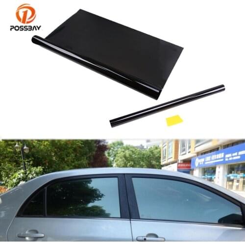 POSSBAY 50cmx300cm Black Car Window Tint Film Glass VLT 5% Roll Solar Protection Car House Building Solar Protector Foil