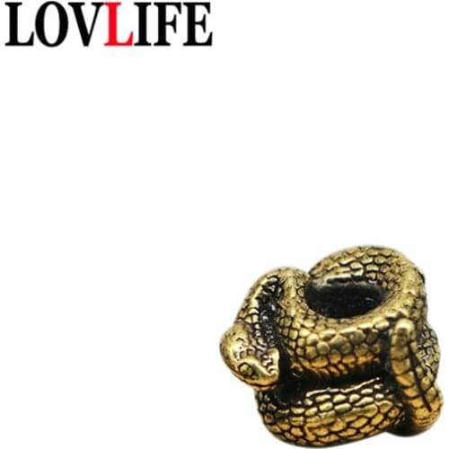 Vintage Brass Snake Knife Bead Pendants for Keychains Jewelry Creative Paracord DIY Handmade Umbrella Rope Hangings Accessories