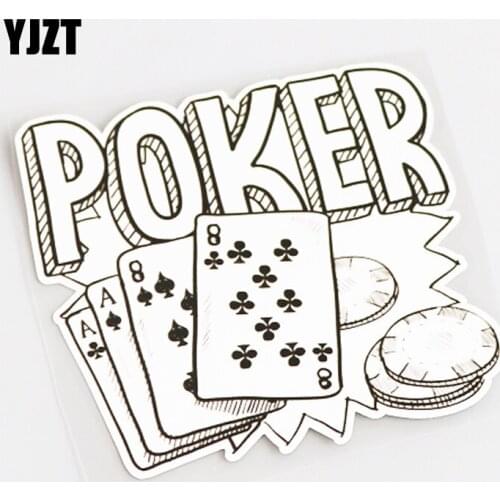 YJZT 12.5CM*12CM Wonderful POKER Car Styling Decal Car Sticker PVC 13-0617