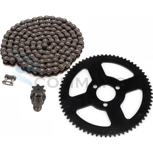 25H 68T teeth Rear Sprocket 25H Chain 144 Links 7 teeth sprocket shaft For Electric tricycle Mini moto Pocket Bike ATV Quad