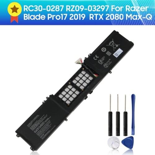Replacement Laptop Battery RC30-0287 For Razer Blade Pro17 2019 RZ09-03297 RTX 2080 Max-Q 4583mAh Genuine Battery + Tool