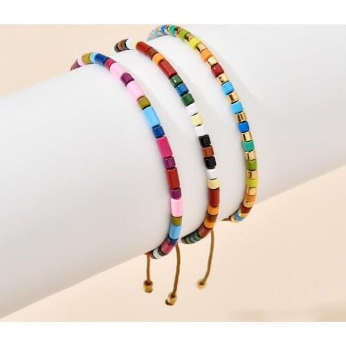 ZMZY New Tube Beaded Colorful Beads Bracelet Women Bohemian Sweet Style wholesale Trendy Bracelet Armband Rope Chain Adjustable