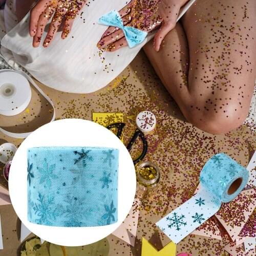 1 Roll Snowflake Tulle Roll Christmas Gauze Roll Snowflake Ribbon Wrapping Gauze