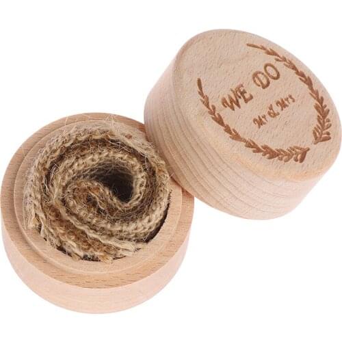 1Pcs Wedding Ring Box Engagement Ring Bearer Box Wooden Ring Box Decorative Jewelry Box Rustic Decor Box