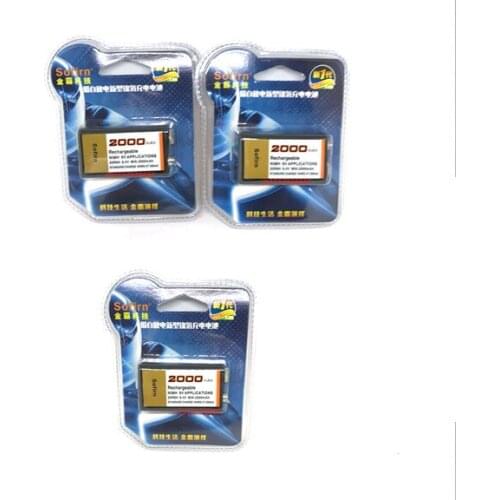 2PCs/lot Large-capacity 2000mAh 9V rechargeable battery 9 volt Ni-MH battery for Microphone