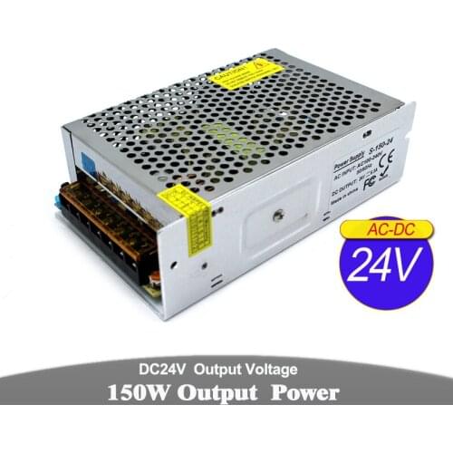 24V DC Power Supply DC24V 6.3A 150W LED Driver Transformers 220V 110V AC-DC Switch Power Source for CCTV camera Stpper CNC