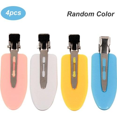 4 Pcs Seamless No Bend Hair Clips Barrettes, No Mark Pin Curl Clip, Makeup No Crease Hair Clip, Hair Styling Bang Clips