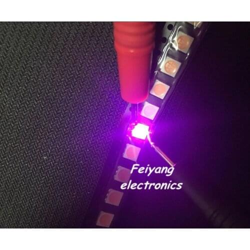 500pcs Water Clear LED Light Diode 5050 uv/purple SMD/SMT High Power LED PLCC-6 3-CHIPS Super Bright lamp light High quality