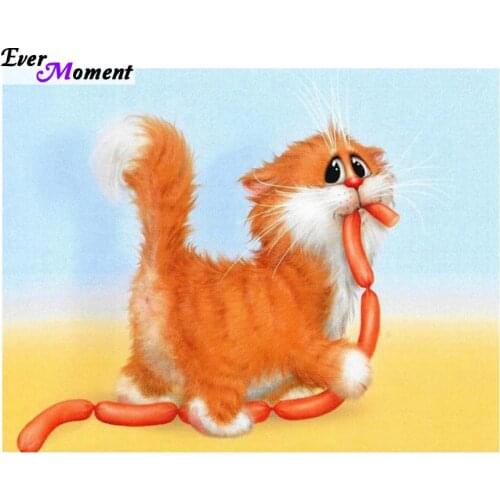 5D Cross Stitch Diamond Painting Cartoon Cat Gift for Wall Stickers Home Decor Animal Diamond Embroidery Picture Craft ASF547