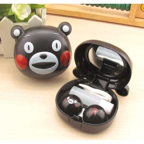 8set/lot Black bear contact lenses box /animal companion Cartoon eyeglasses box /storage case/ lens care /storage box