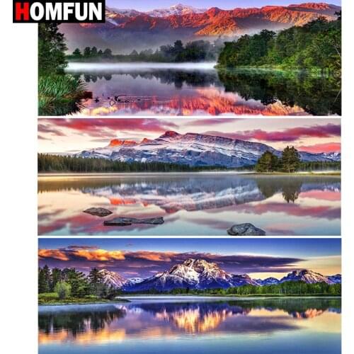 HOMFUN 5D Diamond Painting "Landscape theme" DIY Full Rhinestones Drill Cross-stitch Square Round Diamond Embroidery