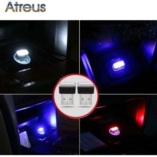 Car Mini USB Atmosphere Light Interior LED For Mercedes Benz Accessories W204 W205 W203 W213 cla W176 Honda Civic dio Fit Crv