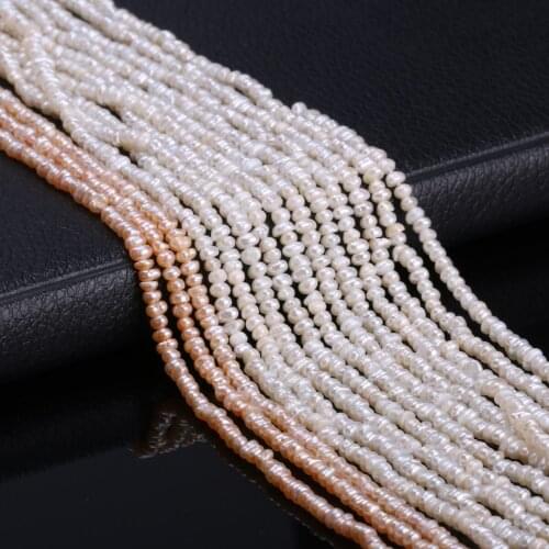 Natural Freshwater Cultured Pearls Beads Round 100% Natural Pearls for Jewelry Making Necklace Bracelet 13 Inches Size 2.5-3mm
