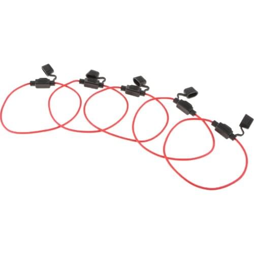 5 Pieces MINI Blade In-Line Fuse Holder 14 GA AWG Gauge Copper Wire Cable
