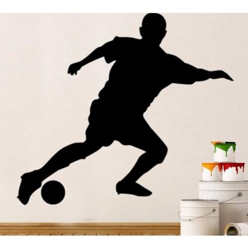 Football Soccer Dribbling The Ball Sketch Fashion Window Wedding Decor Wall Decal Room Decor Wall Sticker Bedroom Wallpaper