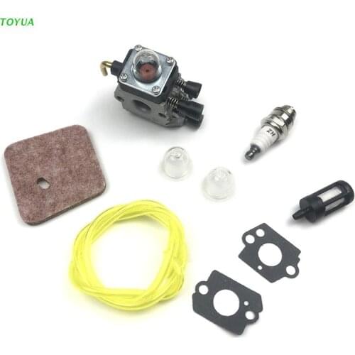 Carburetor Air Filter Fuel Line Primer Bulb Spark Plug for FS38 FS45 FS46 FS55 FS55R KM55 Trimmer Accessories 1XCC