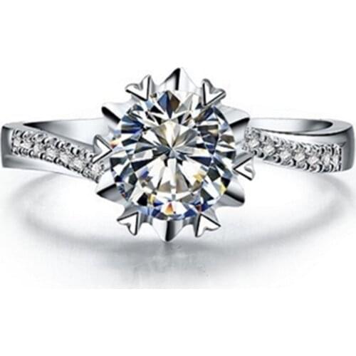 Romantic G14K Jewelry Genuine Moissanite Diamond Ring Test Positive 0.5Ct D Color Moissanite Ring 14K White Gold Ring