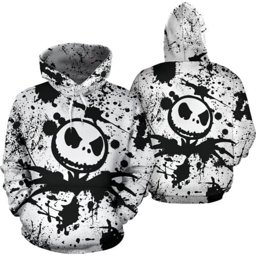 Nightmare Before Christmas Jacket Cartoon Hoodies Sweatshirts Pullover Unisex Men Casual Hooded Coat Male Streetwear Coat