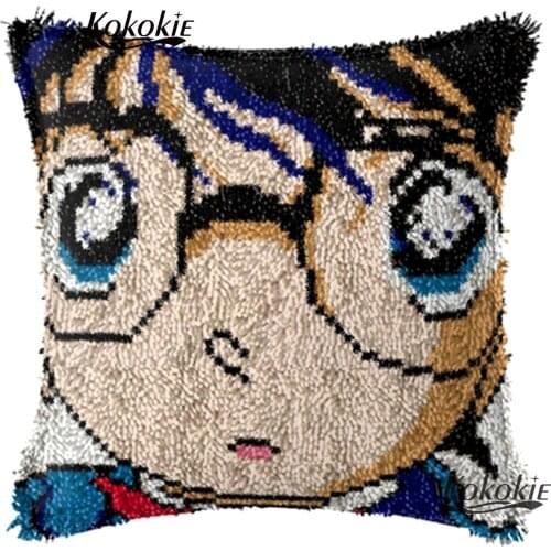 Latch hook rug canvas Detective Conan 3d carpet cross stitch kits embroidery yarn handicraft Crocheting Rug yarn Cushion