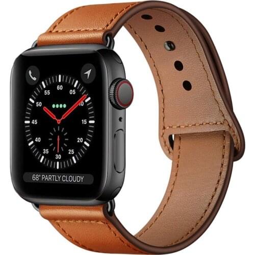 Leather loop for apple watch band 44mm 40mm iwatch band 42mm 38mm Genuine leather strap for apple watch 6/5/4/3/2/SE 44 42 mm