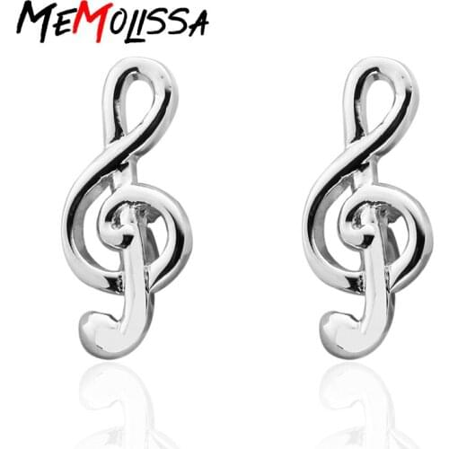 MeMolissa Exclusive Design Silver Plated CuffLinks Wedding Cufflinks Fashion Musical Note Design Cuff links High Quality jewelry