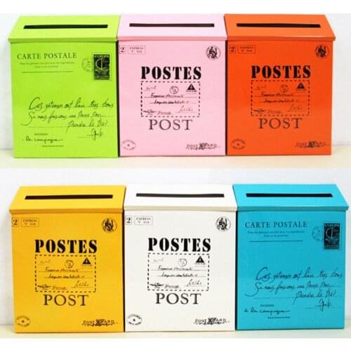 Retro Metal Mailboxes Wall Mounted Mail Box Mailbox Bucket Newspaper Letter Box Post Garden Decoration Garden Supplies