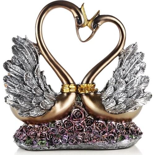 [MGT]Modern minimalist resin couple swan crafts sculpture decoration creative home decoration room decoration wedding love gift
