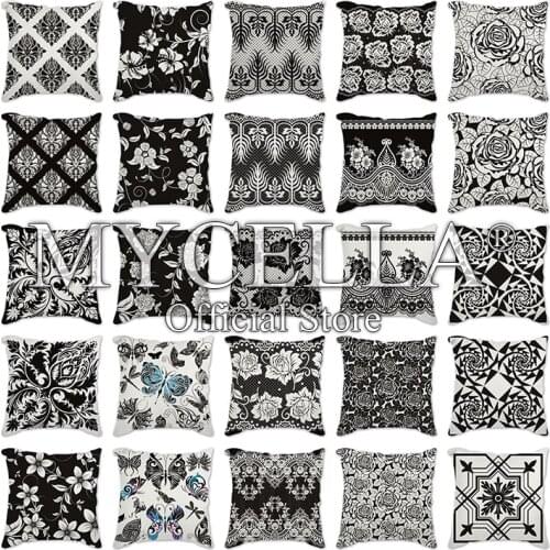 New Cartoon Flowers Decorative Linen Cushion Cover 45x45cm Home Decor Sofa Chair Soft Home & Garden Pillowcase Cover