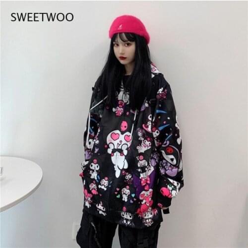 Autumn Thin Hoodies Cute Women Men Harajuku Sweatshirts Japan Kawaii Hoodie Pocket Casual Pullovers Tops Kawaii Hoodies