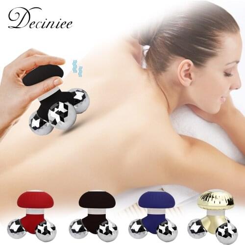 Rechargeable Mushroom Massager Portable Electric Vibrating Massage Pain Relief Back Roller Massage Therapy Relax Full Body Tools