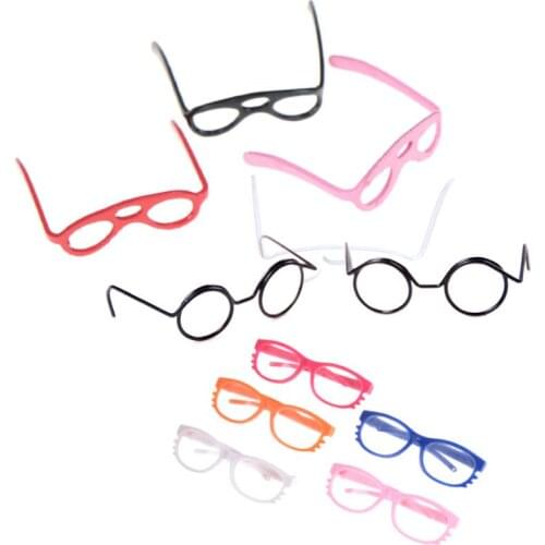 1:12 Scale Dollhouse Plastic Glasses Retro Round Frame Lensless Toys Vintage Doll House Miniature Accessories Doll Accessories