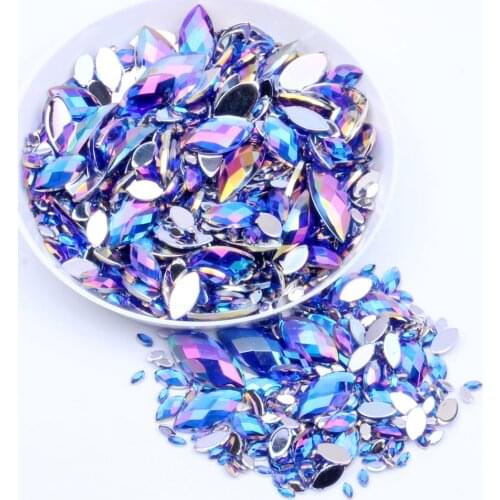 Craft DIY Gems 3x6mm 10000pcs AB colors Flatback Marquise Earth Facets Acrylic Rhinestone Strass High Shine Nail Art Decorations