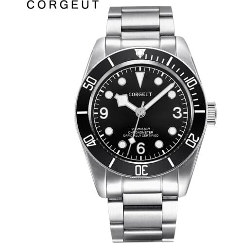 Corgeut luxury top brand MIYOTA 8215 fashion 41mm swim Automatic Mechanical Wristwatch full steel sapphire crystal male Clock
