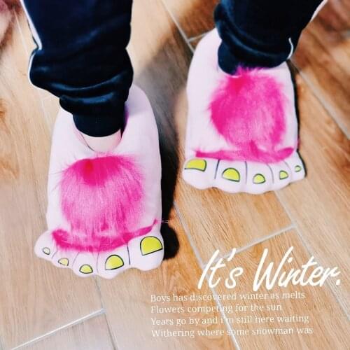 Pikachu Women Christmas Plush Slippers Cartoon Cute Steve Bear House Slipper Furry Faux Fur Slides Woman Furry Flip Flop Shoes