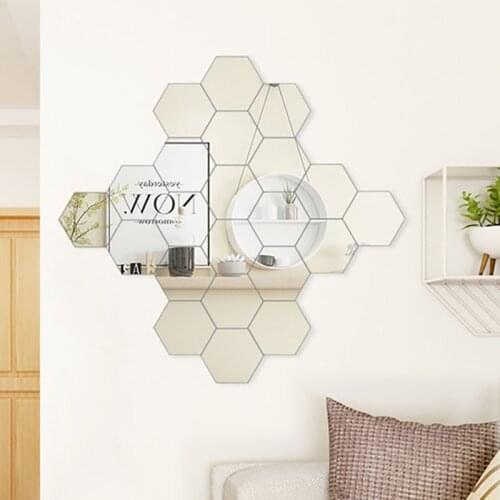 DIY Removable Acrylic Mirror Setting Wall Sticker Hexagon Home Decor Mirror Decor Stickers Art Wall Decoration Stickers